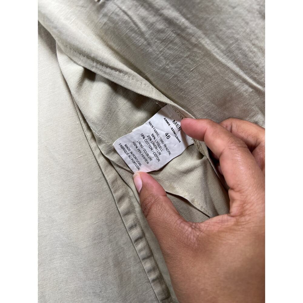 Officine Generale Beige Armie Garment Dyed Linen Blazer Jacket Sport Coat Men 46 - Picture 14 of 15